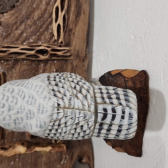 Vintage Carved  White Owl Bird Figurine - Picture 3 of 7